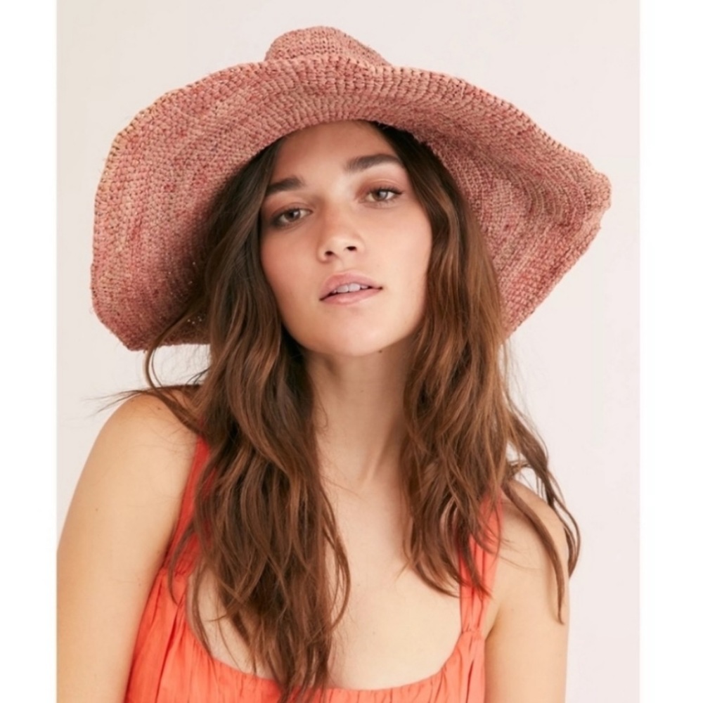 Free People Pink Woven Hat